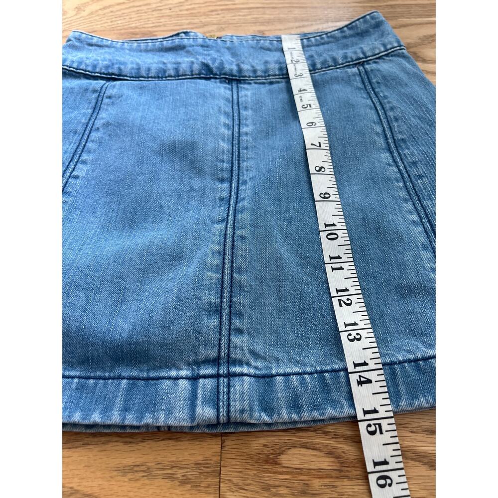 New Without Tags Free People Zip To It Denim Mini Skirt - Picture 4 of 7